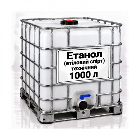 Етанол (етиловий спирт) технічний 99,8–96,0%, єврокуб 1000 л Етанол (етиловий спирт) технічний 99,8–96,0%, єврокуб 1000 л